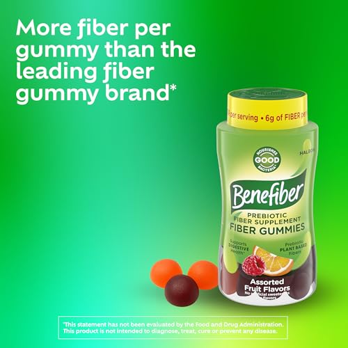 Benefiber Prebiotic GLP-1 Friendly Fiber Supplement Gummies for Digestive Health, Assorted Fruit Flavor - 81 Count