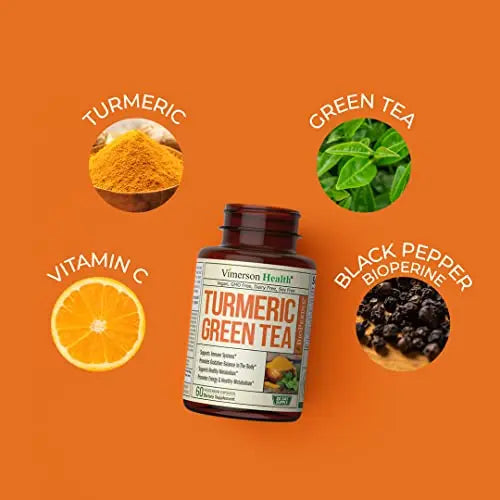 Green Tea Extract Capsules - Green Tea Supplement with Organic Turmeric Curcumin Vimerson Health Au supplements