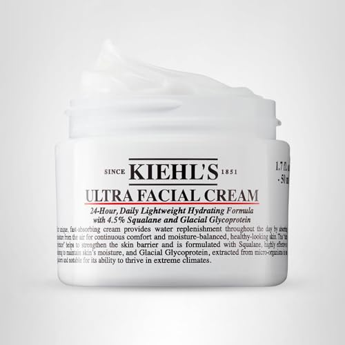 Kiehl's Ultra Facial Cream, with 4.5% Squalane to Strengthen Skin's Moisture Barrier, Skin Feels Softer and Smoother, Long-Lasting Hydration