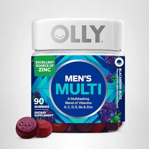 OLLY Men's Multivitamin Gummy, Vitamins A, C, D, E, B, Zinc, Blackberry Flavor, 45 Day Supply - 90 Count OLLY Au supplements