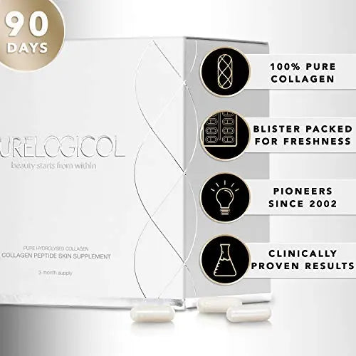 Collagen Supplement, Best Hydrolysed Collagen Peptides, 3 Months Supply for Younger Looking Skin Purelogicol Au supplements