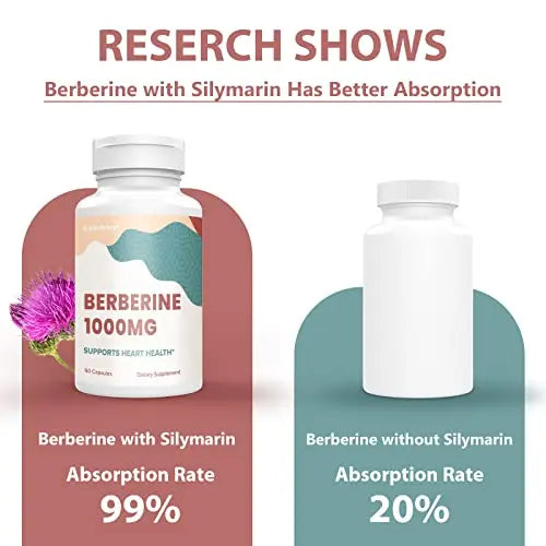KoNefancy Berberine 1000mg with Silymarin,High Absorption Berberine HCL Supplements KoNefancy Au supplements
