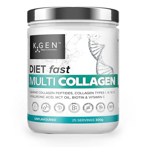 K-GEN Multi Collagen Peptides Powder Hydrolyzed Grass Fed Bovine, Wild Caught Marine | Advanced Diet Collagen Types I, III, IV & V Hyaluronic K GEN ketogenic enhancement Au supplements