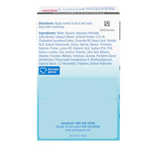 Neutrogena Hydro Boost Water Cream, 72 Hr Hydration for Normal/Extra Dry Skin, Fragrance Free, Face Moisturizer with Hyaluronic Acid, 1.7 oz