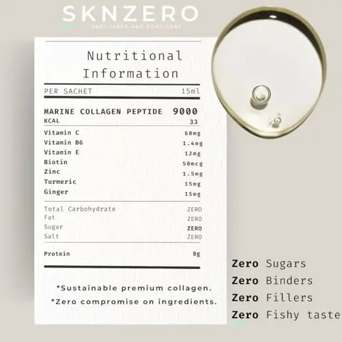 Marine Collagen Liquid 9000mg High Strength Supplement +Biotin, Vitamin B, C, E, Zinc & Turmeric & Ginger SKNZERO Au supplements