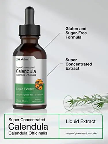 Calendula Extract Tincture | 2 fl oz | Vegetarian, Non-GMO, Gluten Free Liquid Supplement Horbäach Au supplements