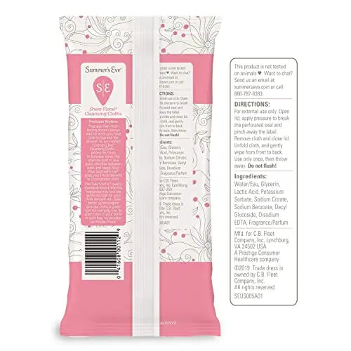 Summer's Eve Sheer Floral Daily Refreshing Feminine Wipes, Removes Odor, pH balanced Summer's Eve Au supplements