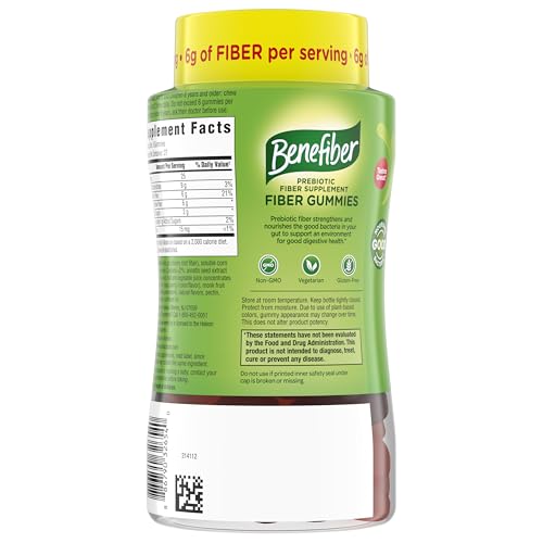 Benefiber Prebiotic GLP-1 Friendly Fiber Supplement Gummies for Digestive Health, Assorted Fruit Flavor - 81 Count