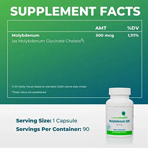 Seeking Health Molybdenum 500, Molybdenum Glycinate Chelate Supplement Seeking Health Au supplements