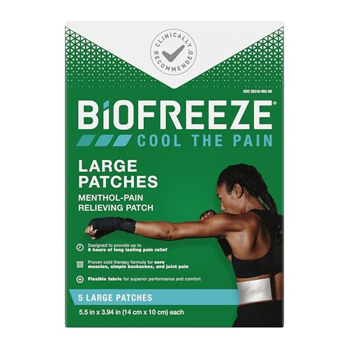 Biofreeze Menthol Pain Relieving Patches (5 Patches Per Box) Up To 8 Hours Of Pain Relief From Sore Muscles, Arthritis, Backaches, Spains, Bruises, Strains And Joint Pain (Package May Vary) Biofreeze Au supplements