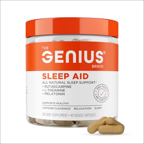Genius Sleep AID - Smart Sleeping Pills Supplement - Relaxation Enhancer and Mood Support w/Inositol, L-Theanine & Glycine - 40 Capsules The Genius Brand Au supplements