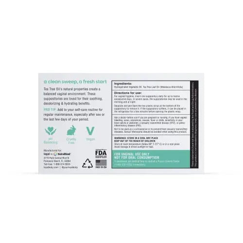 Loyal Tea Tree Oil - Suppository Melts - Supports Odor Control - Soothes Discomfort - Promotes Healthy pH Loyal Au supplements