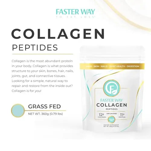 FASTer Way to Fat Loss, Unflavored, 360g Grass-Fed Beef Collagen Peptides for Skin FASTer Way to Fat Loss Au supplements