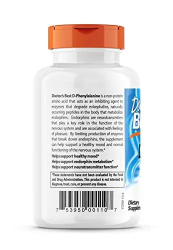 Doctor's Best D-Phenylalanine, Supports Mood, Nervous System, Non-GMO, Vegan, Gluten Doctor's BEST Au supplements
