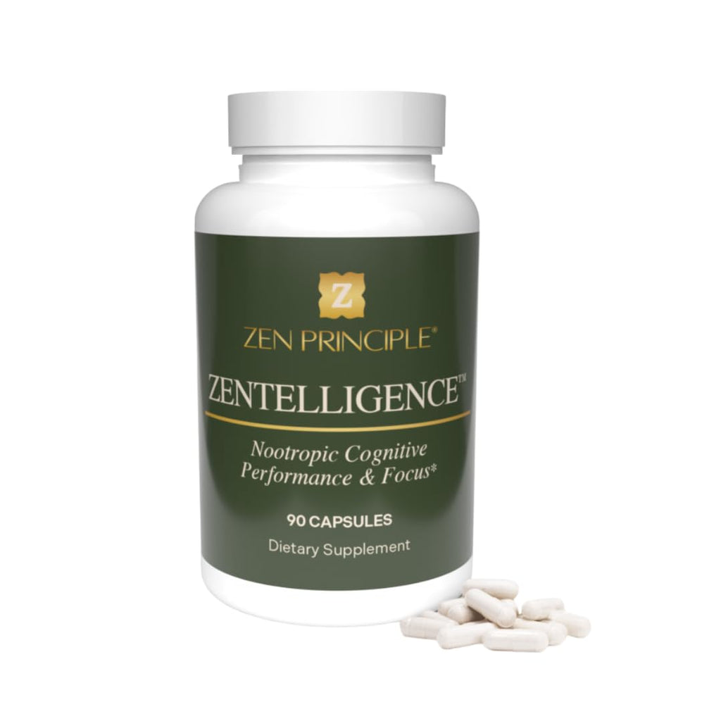Zen Principle Zentelligence™ Focus Nootropic Supplement for Students & Professionals | Energy, Memory & Stress Support | Jitter-Free Formula with L-Theanine, Ginkgo Biloba, Huperzine A. 90 Capsules Zen Principle Au supplements