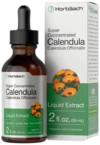 Calendula Extract Tincture | 2 fl oz | Vegetarian, Non-GMO, Gluten Free Liquid Supplement Horbäach Au supplements