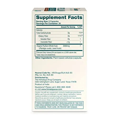 Himalaya Psyllium Husk Capsules, Natural Daily Fiber Supplement, Regularity, Constipation Himalaya Au supplements
