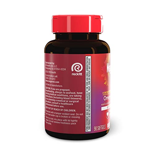MegaRed Antarctic Krill Oil 500mg Omega 3 Fatty Acid Supplement, Extra Strength EPA & DHA Krill Oil Softgels (90cnt Box), Astaxanthin