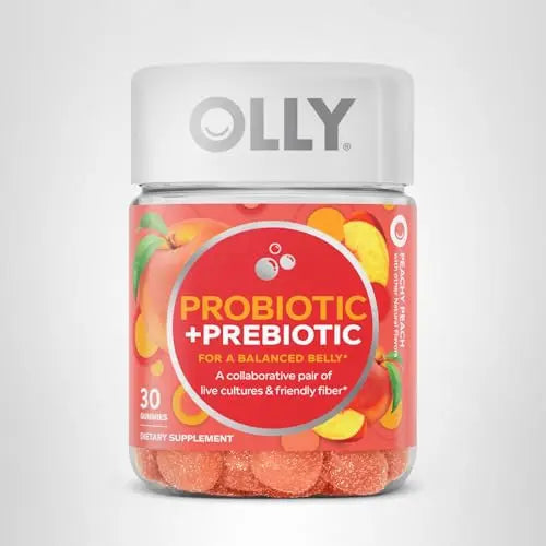 OLLY Probiotic + Prebiotic Gummy, Digestive Support and Gut Health, 500 Million CFUs, Fiber, Adult Chewable Supplement OLLY Au supplements