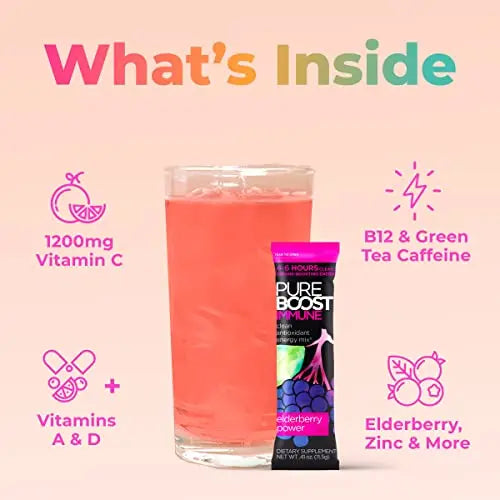 Pureboost Immune Clean Energy Drink Mix: Immunity Supplement with Elderberry Pureboost Au supplements