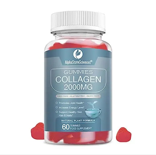 **New**Advanced Collagen Gummies 2000mg - Promote Skin Elasticity, Hair Growth, and Joint Health - Delicious Berry AlphaStateSciences Au supplements