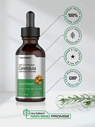 Calendula Extract Tincture | 2 fl oz | Vegetarian, Non-GMO, Gluten Free Liquid Supplement Horbäach Au supplements