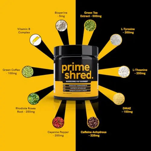 PrimeShred Fat Burner Pills for Men, Triple Action Weight Loss Supplement with Caffeine PrimeShred Au supplements