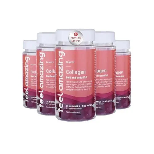 Collagen Gummies with Vitamins A and C, 500mg of Marine Collagen Per Serving, Advanced Skin Support, Feel Amazing Au supplements