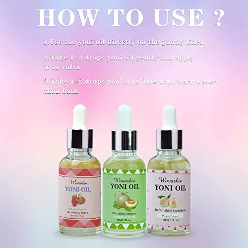 Yoni Oil for Women Set Of 3, 100% Natural Feminine Oil Intimate Deodorant for Women, Eliminates Odor Wovarkie Au supplements