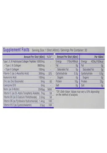 Sunberg Collagen Liquid Shots - 10000mg Collagen Supplement Type I,II,III Hyaluronic Acid Bodygenix Au supplements