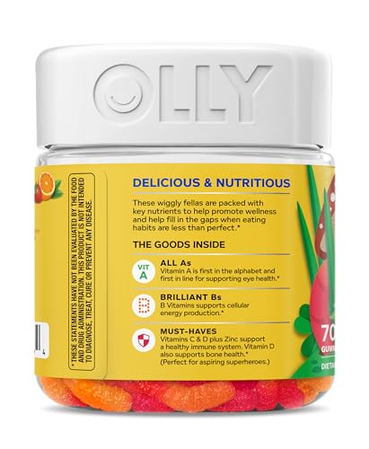 OLLY Kids Multivitamin Gummy Worms, Overall Health and Immune Support, Vitamins and Minerals A, C, D, E, Bs and Zinc, Chewable Supplement
