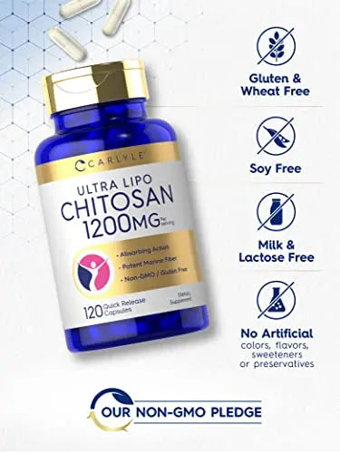 Carlyle Chitosan Supplement 1200mg | 120 Quick Release Capsules | Non-GMO Carlyle Au supplements