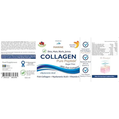 Swedish Nutra Liquid Marine Collagen - Sugar Free Berry Flavour | Minimize Fine Lines, Wrinkles & Improve Skin Elasticity Swedish Nutra Au supplements