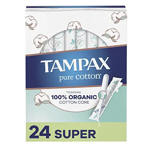 TAMPAX Pure 100% Organic Cotton Core Super Absorbency Tampons - 24 ct Tampax Au supplements