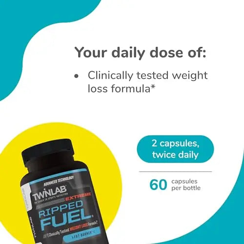 Twinlab Ripped Fuel Extreme - Energy Supplement to Support Weight Management & Muscle Health Twinlab Au supplements