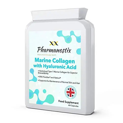 Marine Collagen with Hyaluronic Acid & Seaweed - 60 Capsules - Skin, Hair & Nails Formula Pharmanostix Au supplements