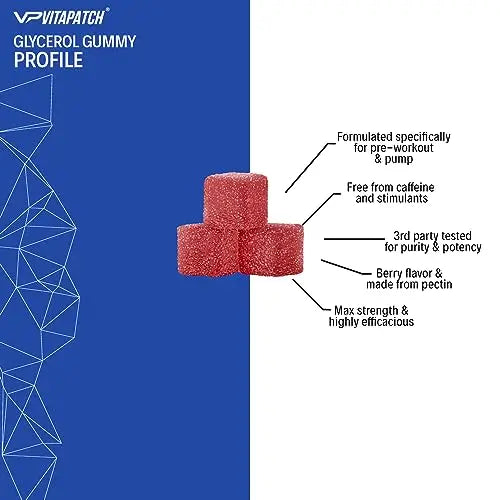 VitaPatch Premium Grade Glycerol Gummies Stim Free Pre Workout - Intense Pump VitaPatch Au supplements