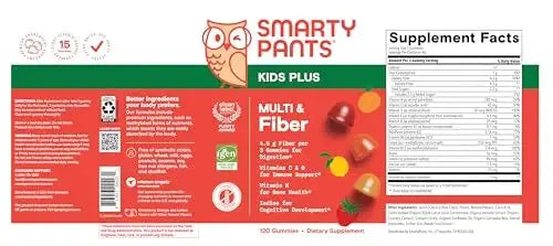 SmartyPants Kids Multivitamin & Fiber Gummies: Prebiotic Fiber to Support Kids Digestion with Vitamin D3, C, Vitamin B12, B6, A, Zinc SmartyPants Au supplements
