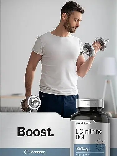L Ornithine HCl | 1900mg | 120 Capsules | Non-GMO & Gluten Free Supplement Horbäach Au supplements