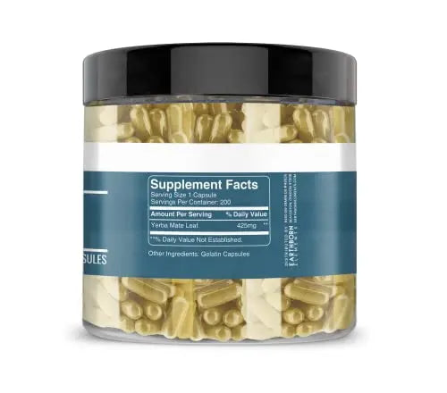 Earthborn Elements Yerba Mate Leaf 200 Capsules, Pure & Undiluted, No Additives Earthborn Elements Au supplements