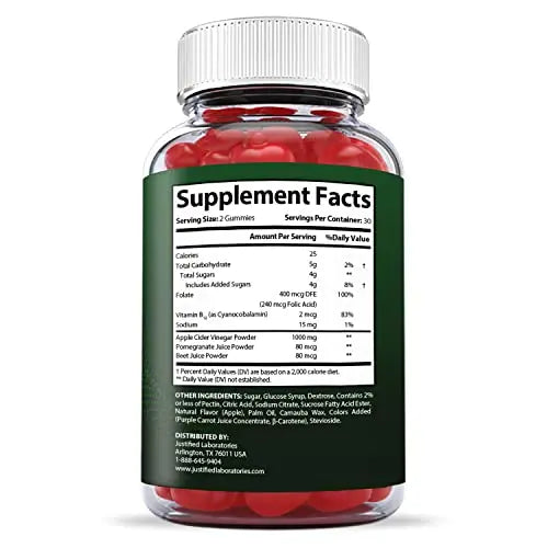 Justified Laboratories ACV for Health Keto ACV Gummies 1000MG with Pomegranate Juice Justified Laboratories Au supplements