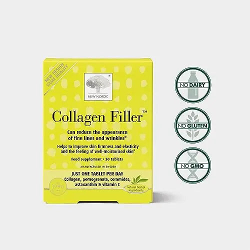 New Nordic Skin Care Collagen Filler 60 Tablets - Reduce The Formation of Wrinkles with Marine Collagen New Nordic Ltd Au supplements