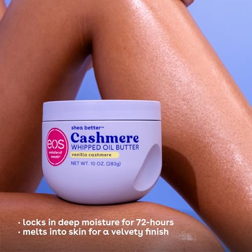 eos Cashmere Whipped Oil Body Butter, Vanilla Cashmere, 72 Hour Weightless Moisture