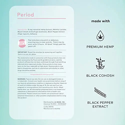 The Good Patch Menstrual and Period Support - Sustained Release Plant Powered Period Patch The Good Patch Au supplements