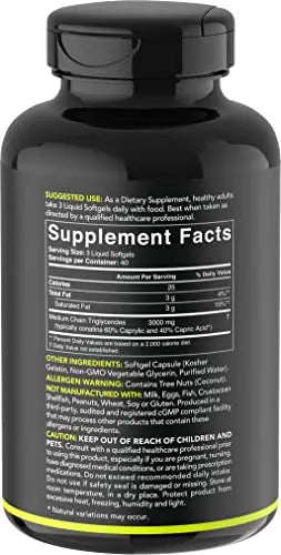Sports Research Keto MCT Oil Capsules derived from Coconut Oil | Keto Fuel for The Brain Sports Research Au supplements