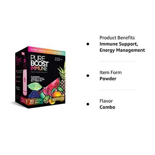 Pureboost Immune Clean Energy Drink Mix: Immunity Supplement with Elderberry Pureboost Au supplements