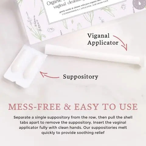 Femallay Lavender and Tea Tree Oil Vaginal Cleansing Suppositories for Hygiene, 100% Natural Melts Femallay Au supplements