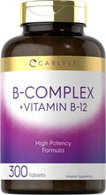 Carlyle B Complex Vitamin with B12 | 300 Tablets | High Potency Formula | Vegetarian Carlyle Au supplements