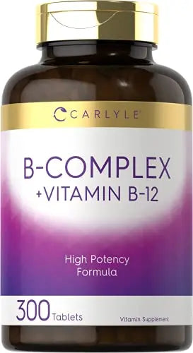 Carlyle B Complex Vitamin with B12 | 300 Tablets | High Potency Formula | Vegetarian Carlyle Au supplements