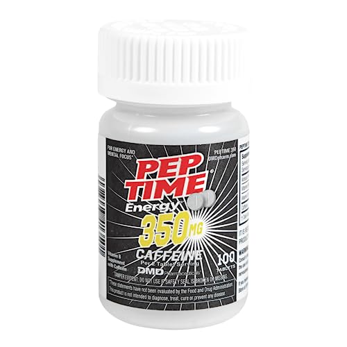 PEPTIME Energy Tablets, Vitamin B6 and B12 Caffeine Pills, 350 mg Caffeine PEPTIME Energy Au supplements